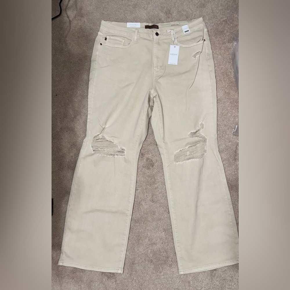 Judy Blue Light Tan Boot Cut Jeans